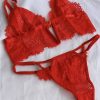 Set Básico Blonda. Ropa intima femenina en rojo